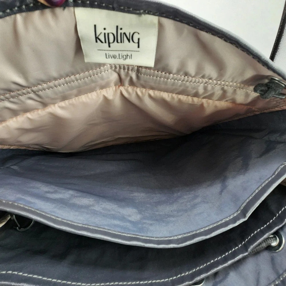 Kipling Black Lightweight Nylon Flap Backpack~NWT